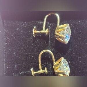 Gold Crystal Stud Earrings